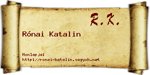 Rónai Katalin névjegykártya