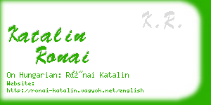 katalin ronai business card